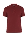 Valentino Rockstud Untitled #16 Cotton Polo Shirt In Burgundy