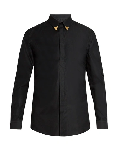 Givenchy Contemporary-fit Collar-tipped Single-cuff Shirt In Black