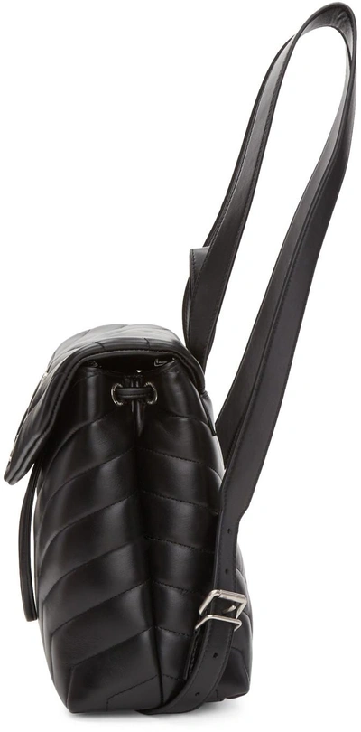 Shop Saint Laurent Black Small Monogram Loulou Backpack