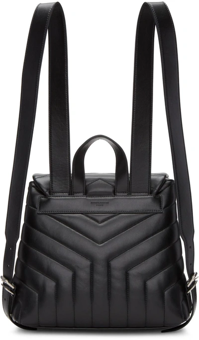 Shop Saint Laurent Black Small Monogram Loulou Backpack