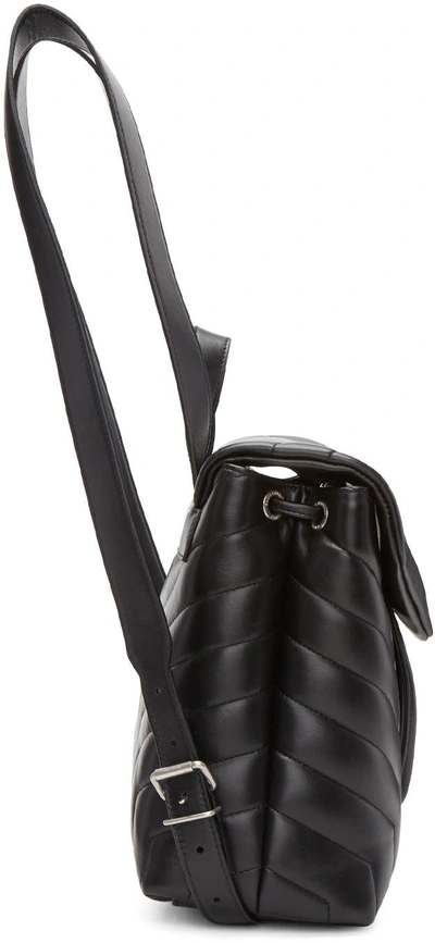 Shop Saint Laurent Black Small Monogram Loulou Backpack