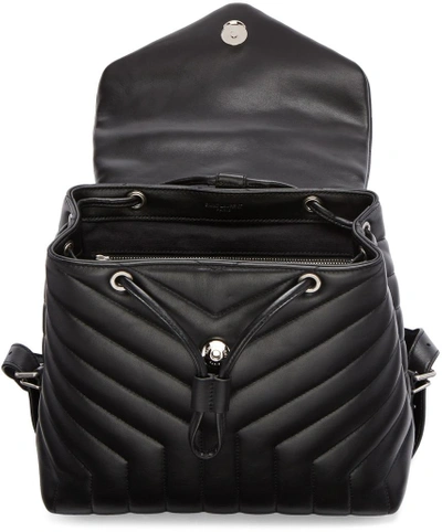 Shop Saint Laurent Black Small Monogram Loulou Backpack