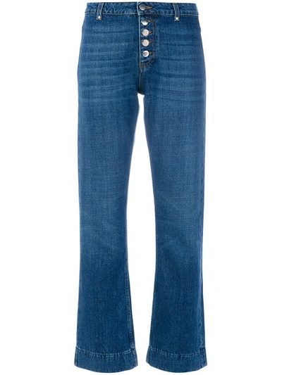 Shop Alexa Chung Flare Button Jeans In Blue