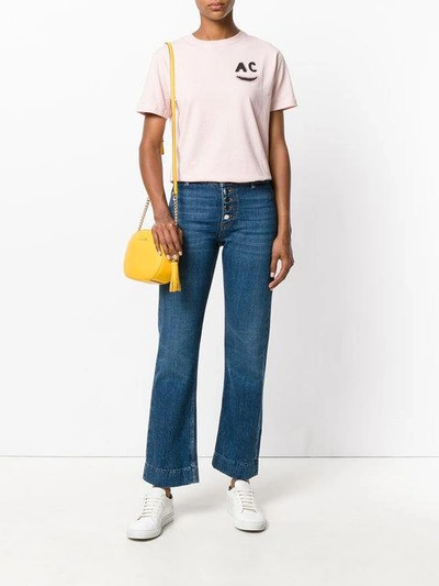Shop Alexa Chung Flare Button Jeans In Blue
