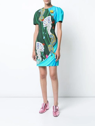 Shop Mary Katrantzou Card Print T-shirt Dress