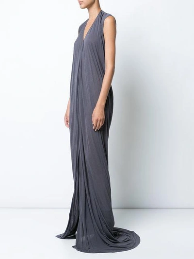 Shop Rick Owens Draped Front Slit Gown