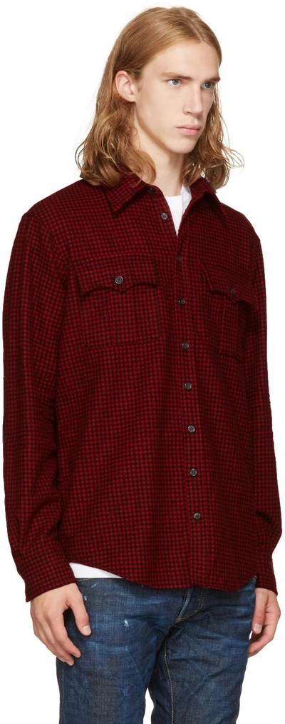 Shop Dsquared2 Red & Black Check Canada Hiking Shirt