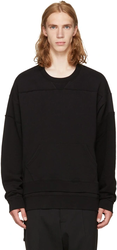 Shop Maison Margiela Black Layered Oversized Sweatshirt