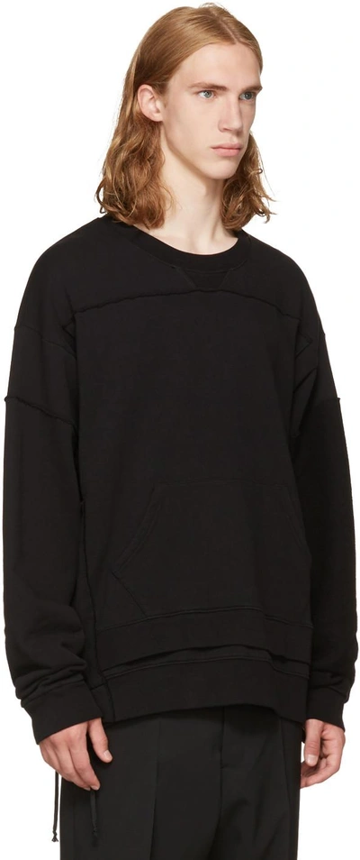 Shop Maison Margiela Black Layered Oversized Sweatshirt