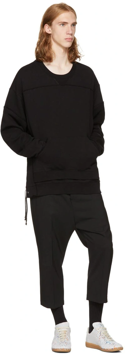 Shop Maison Margiela Black Layered Oversized Sweatshirt