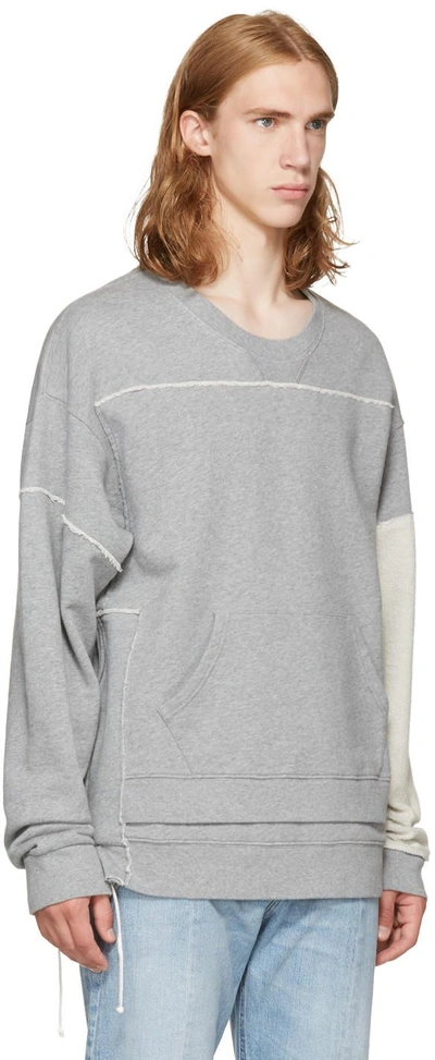 Shop Maison Margiela Grey Layered Oversized Sweatshirt In 858m Cloud