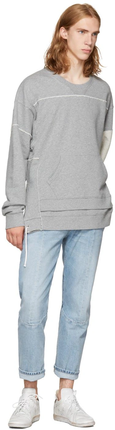 Shop Maison Margiela Grey Layered Oversized Sweatshirt In 858m Cloud