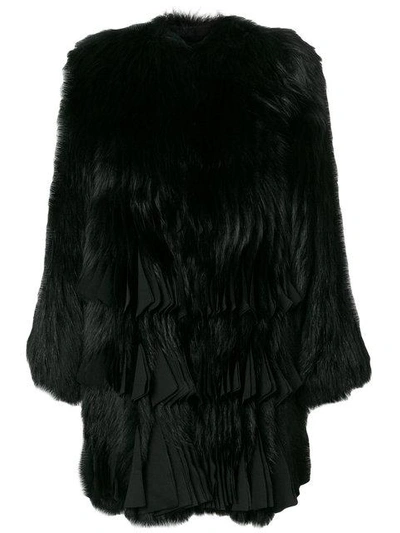 Shop Givenchy Pleated-hem Fur Coat