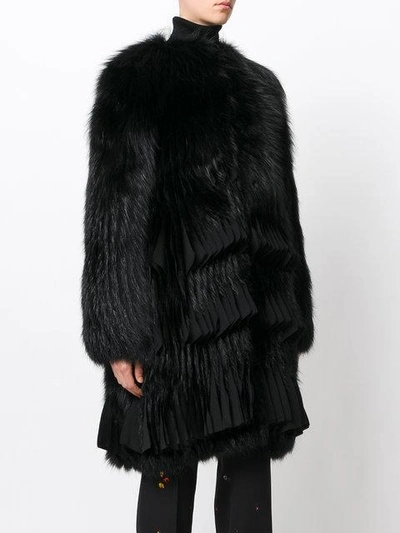 Shop Givenchy Pleated-hem Fur Coat