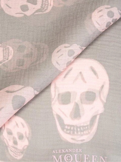 Shop Alexander Mcqueen 'skull' Scarf In Grey