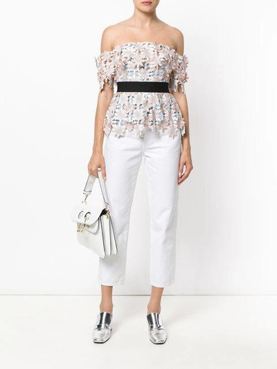Self-portrait Off-the-shoulder Blouse In Pink