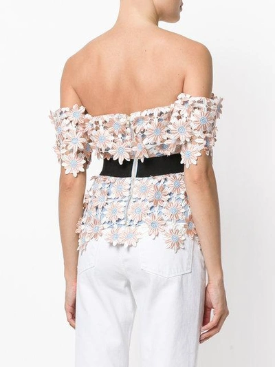 Self-portrait Off-the-shoulder Blouse In Pink