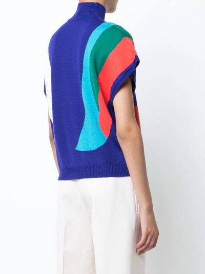 Shop Delpozo Colour Block Knit Top In Multicolour