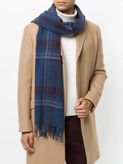 Shop Polo Ralph Lauren Checked Fringed Scarf