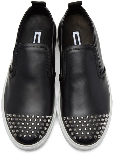 Shop Mcq By Alexander Mcqueen Mcq Alexander Mcqueen Black Studded Chris Slip-on Sneakers In 1000 - Black