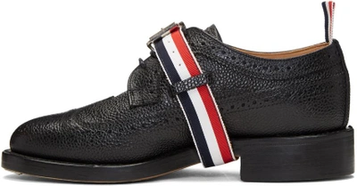 Shop Thom Browne Black Strap Longwing Brogues In 001 Black