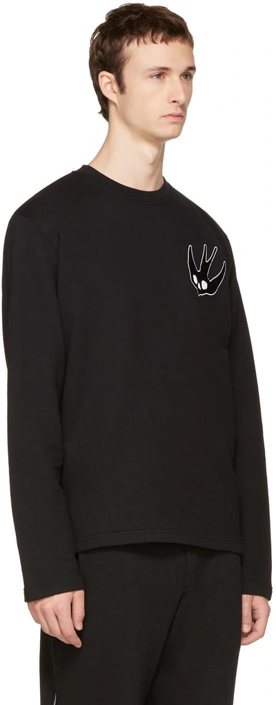 Shop Mcq By Alexander Mcqueen Black Swallow Skater Sweatshirt