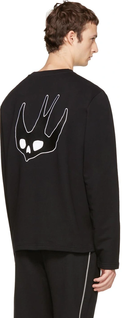 Shop Mcq By Alexander Mcqueen Black Swallow Skater Sweatshirt