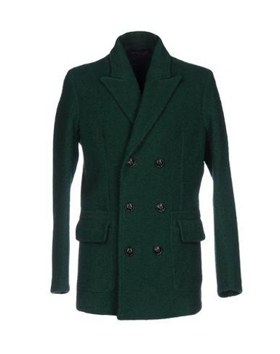 Shop Drumohr Coat In Emerald Green