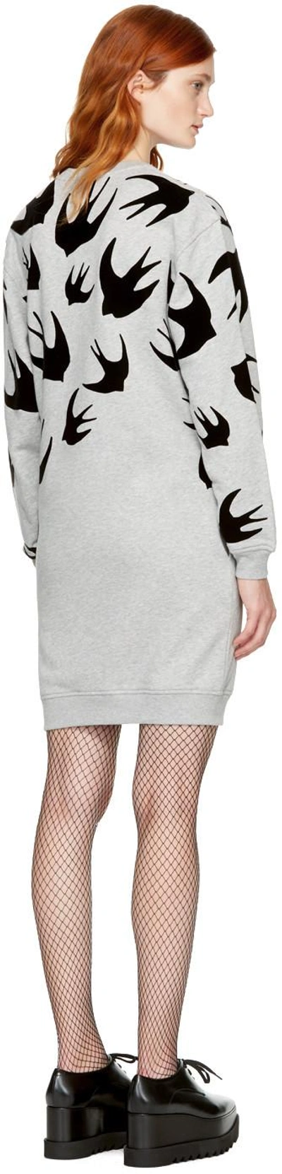 Shop Mcq By Alexander Mcqueen Grey Swallows Sweatshirt Dress