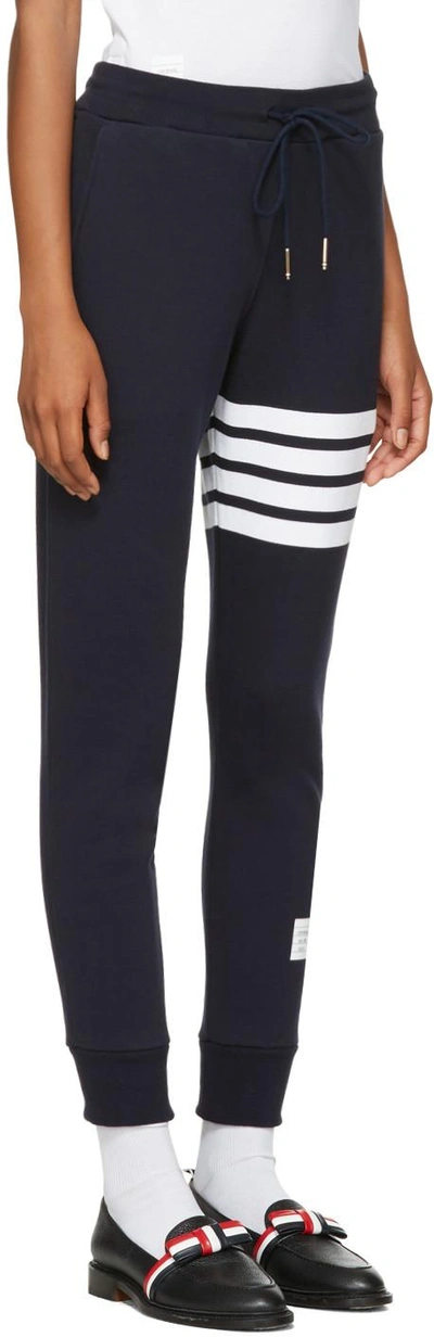 Shop Thom Browne Navy Classic Lounge Pants In 415 Navy