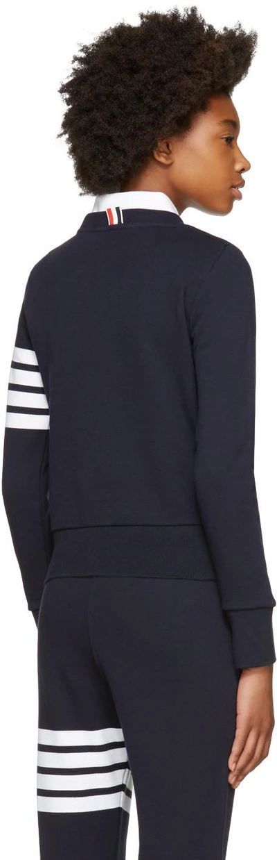 Shop Thom Browne Navy Classic Four Bar Sweatshirt In 415 Navy
