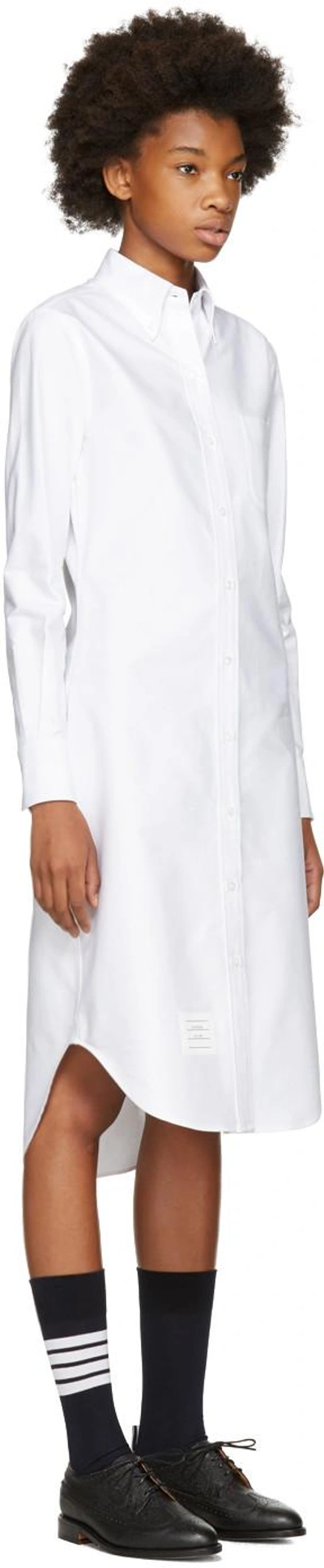 Shop Thom Browne White Classic Shirt Dress In 100 White