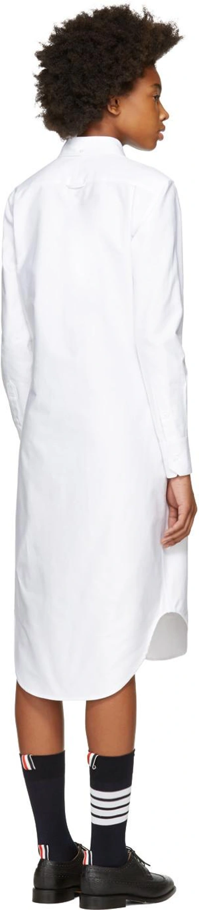 Shop Thom Browne White Classic Shirt Dress In 100 White