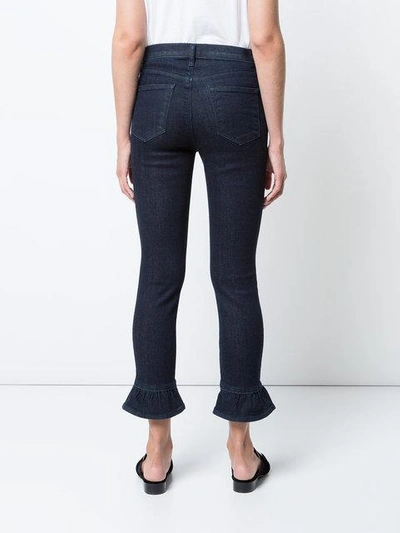 Shop J Brand Frilled Hem Skinny Jeans In Blue