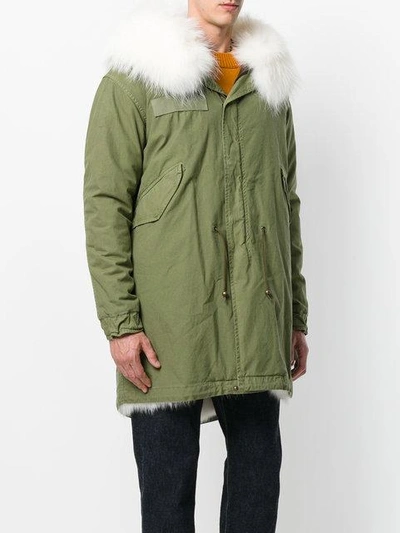 Shop Mr & Mrs Italy Fur Lined Mid Parka In Green