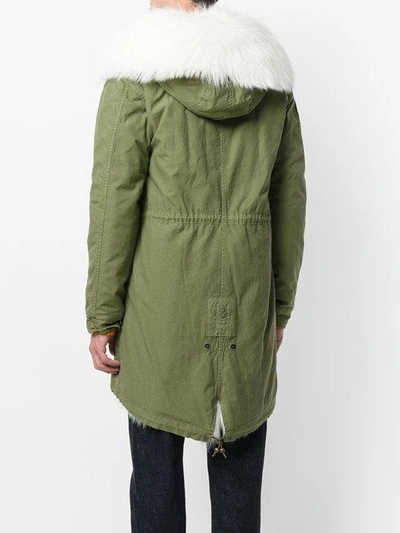 Shop Mr & Mrs Italy Fur Lined Mid Parka In Green