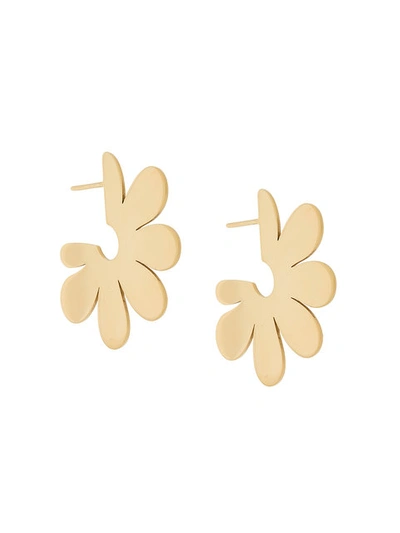 Simone Rocha Flower Large Gold-plated Earrings In Silver