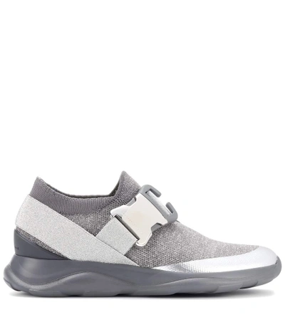 Shop Christopher Kane Safety Buckle Sneakers In Silver