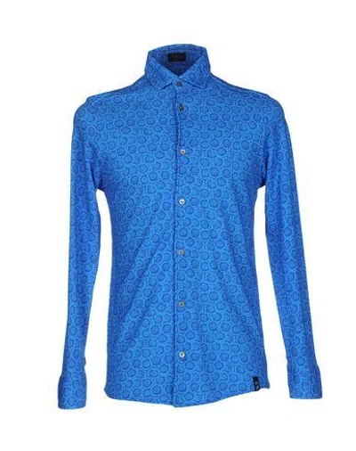 Shop Drumohr Patterned Shirt In Blue