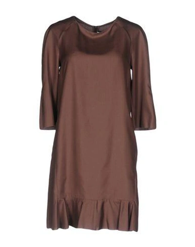 Shop Marni Short Dress In Cocoa