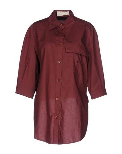 Shop Marni Solid Color Shirts & Blouses In Maroon