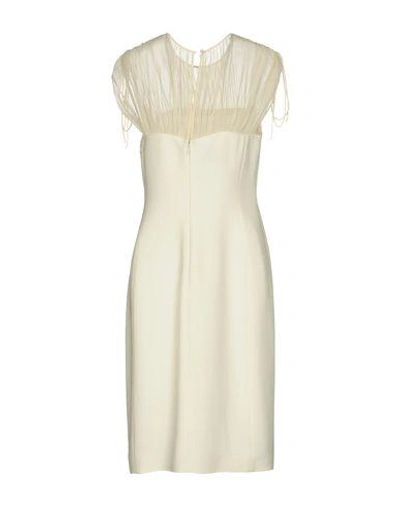 Shop Prada Knee-length Dresses In Ivory