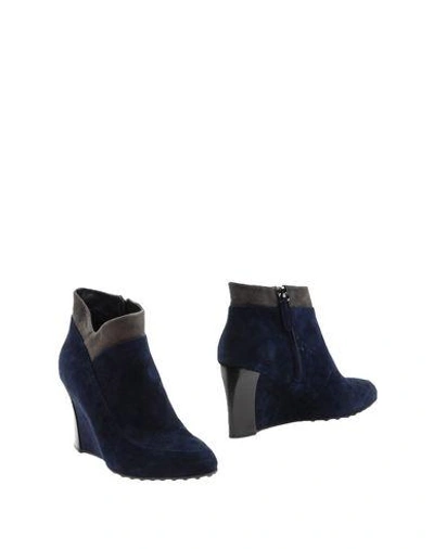 Shop Tod's Ankle Boot In Dark Blue