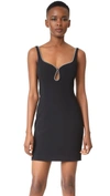 ALEXANDER WANG SHEATH DRESS WITH BALL CHAIN NECKLINE