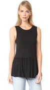 Cupcakes And Cashmere Lenox Peplum Tank In Black