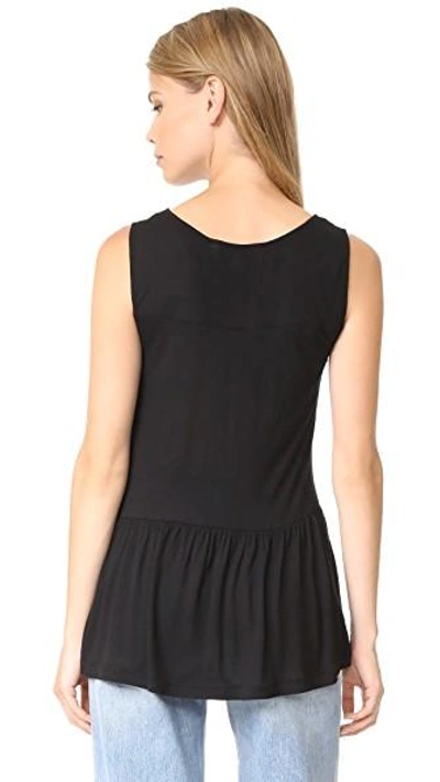 Shop Cupcakes And Cashmere Lenox Peplum Tank In Black
