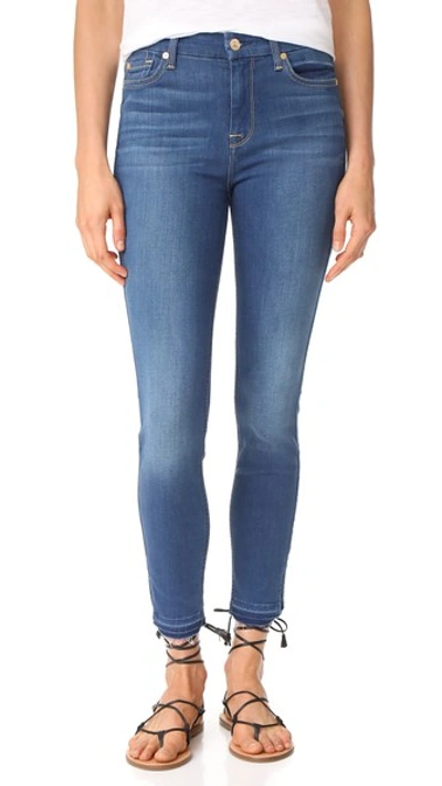 7 For All Mankind B(air) Skinny Jeans With Released Hem In B(air) Manhattan