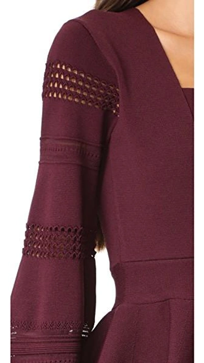 Shop Carven Long Sleeve Top In Bordeaux