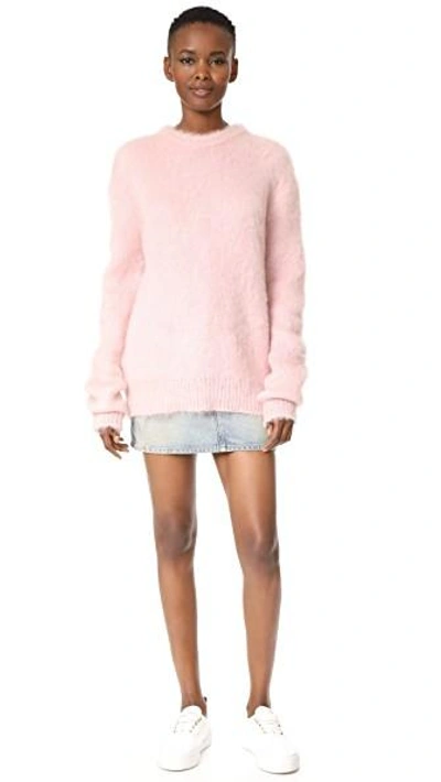 Shop Carven Long Sleeve Pullover In Rose Pale