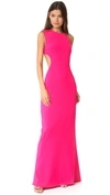 HALSTON HERITAGE ASYMMETRICAL GOWN WITH BACK CUTOUT